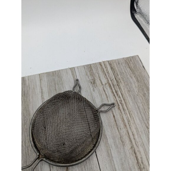 Vintage Ekco #1 Black Handle 9 1/2" Hand Strainer Screen Sifter 2 3/4" Basket - Picture 5 of 7